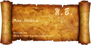 Max Beáta névjegykártya
